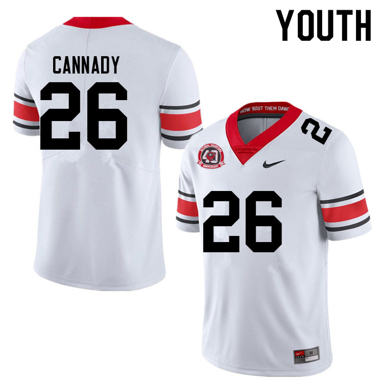 Youth #26 Jehlen Cannady Georgia Bulldogs College Football Jerseys Sale-40th Anniversary - Click Image to Close